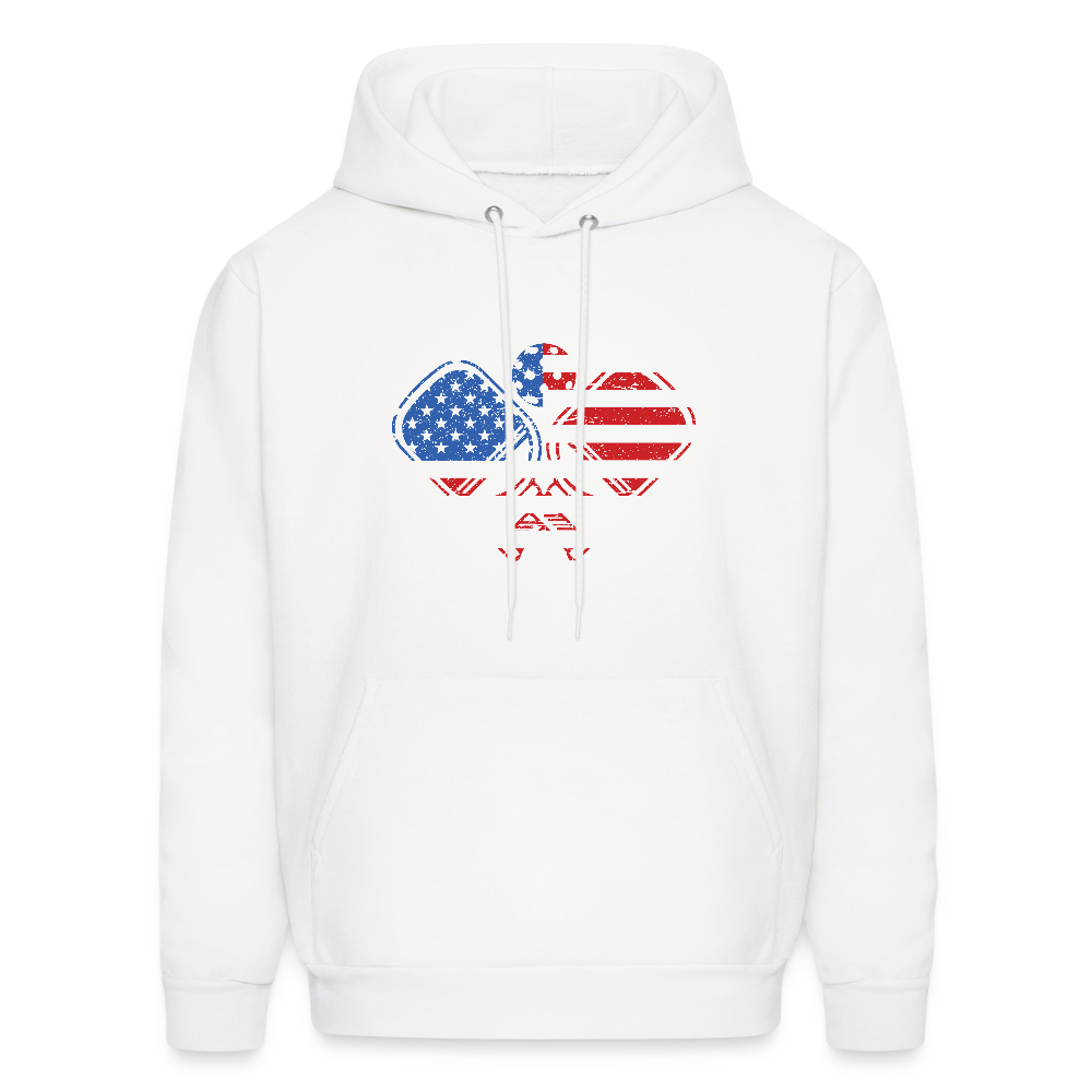 American Flag Pickleball Paddle Hoodie - white