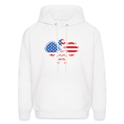 American Flag Pickleball Paddle Hoodie - white