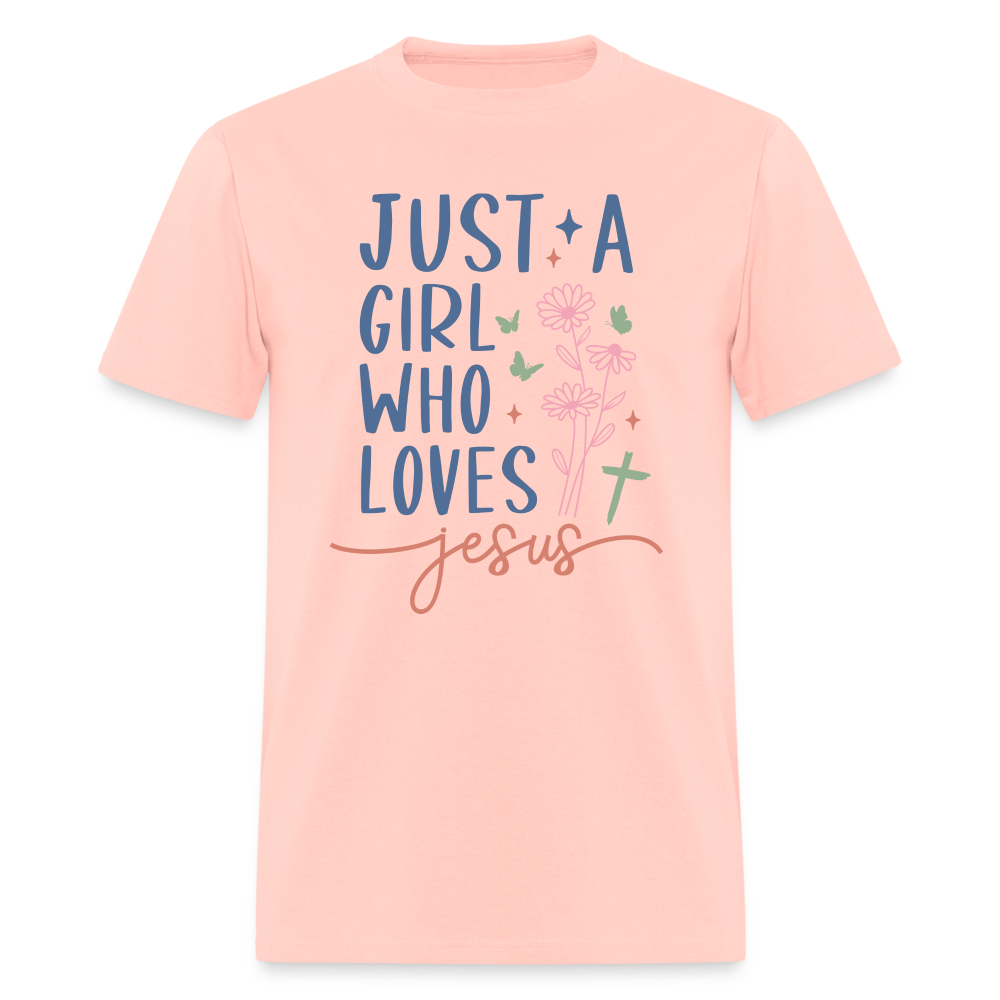 Just A Girl Who Loves Jesus T-Shirt - blush pink 