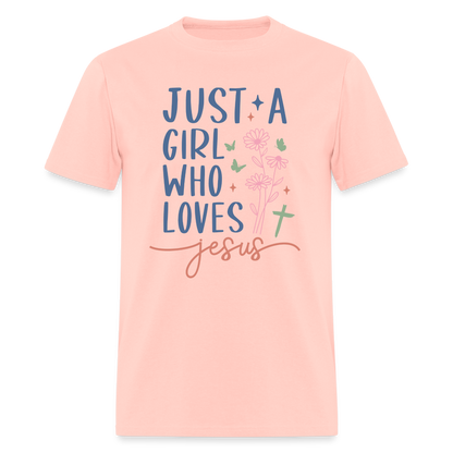 Just A Girl Who Loves Jesus T-Shirt - blush pink 