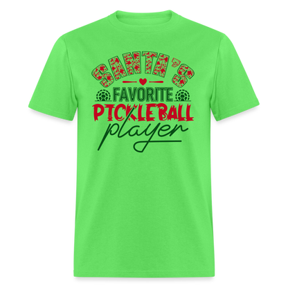 Santa's Favorite Pickleball Player T-Shirt - kiwi