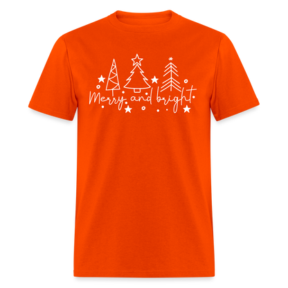 Merry and Bright (Christmas) T-Shirt - orange