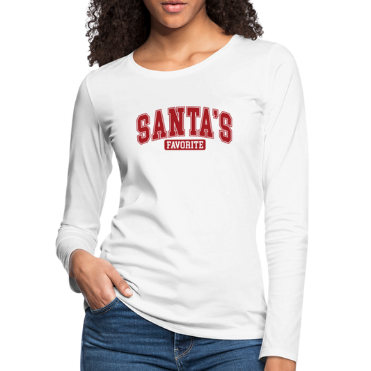 Santa's Favorite Women's Premium Long Sleeve T-Shirt - white