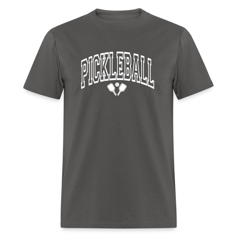 Pickleball T-Shirt (White Arch Letters) - charcoal