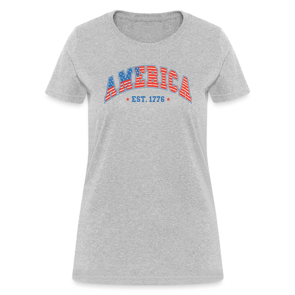 American 1776 Women's Contoured T-Shirt - heather gray