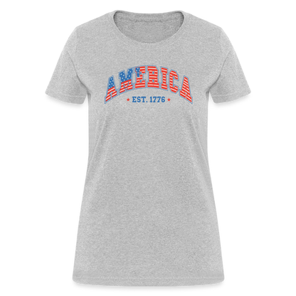 American 1776 Women's Contoured T-Shirt - heather gray