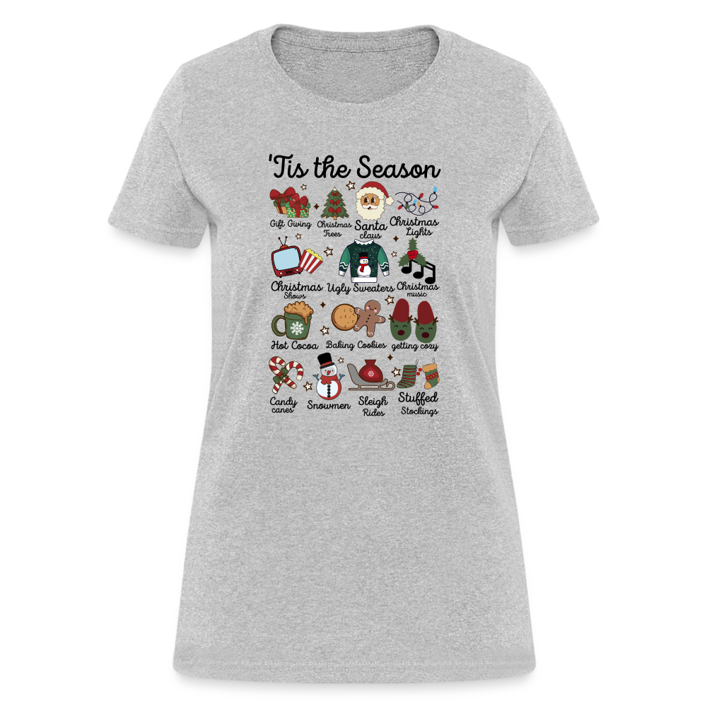 Tis The Season (Christmas) Women's Contoured T-Shirt - heather gray