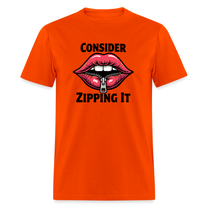 Consider Zipping It T-Shirt - orange