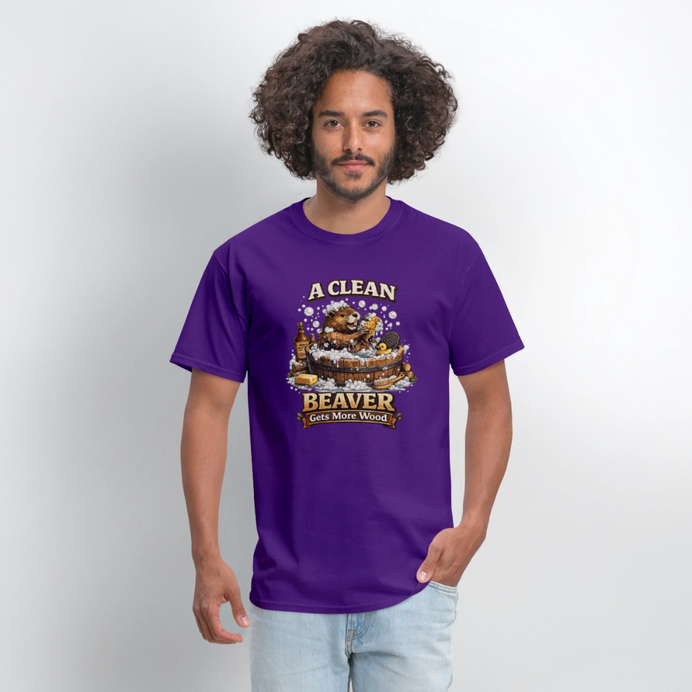 A Clean Beaver Gets More Wood Funny Adult Tee Color: safari