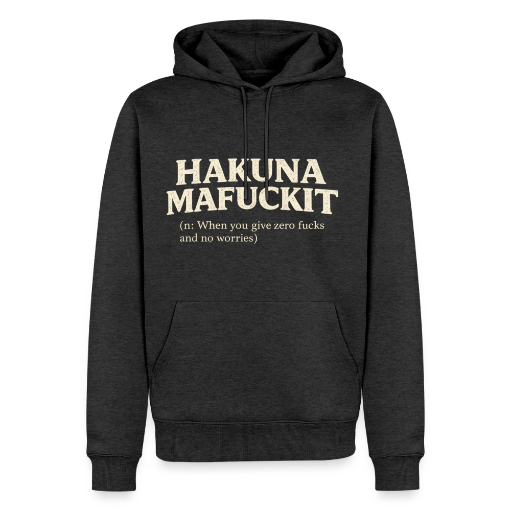 Hakuna Mafuckit Men’s Funny Graphic Hoodie Color: Heather Anthracite
