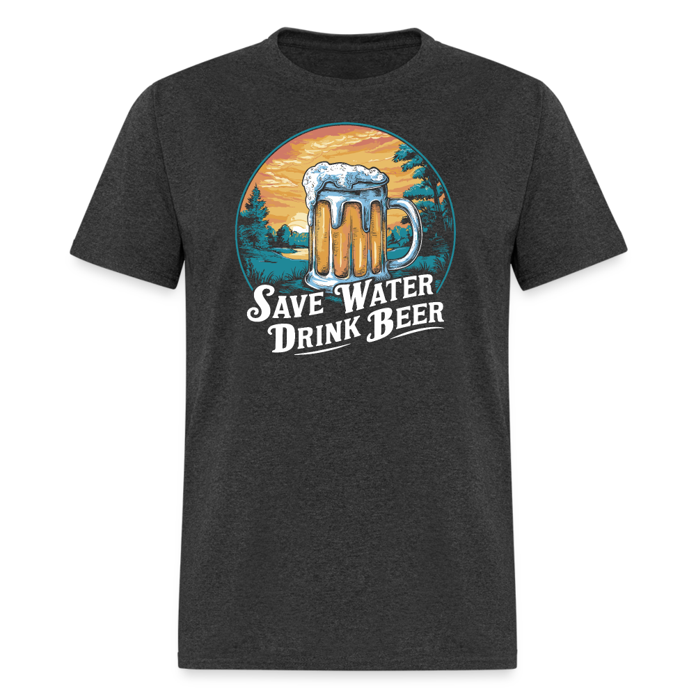 Save Water Drink Beer (Funny Drinking) T-Shirt - heather black