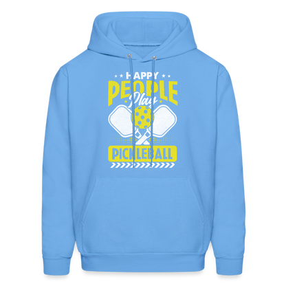 Happy People Play Pickleball Hoodie - carolina blue