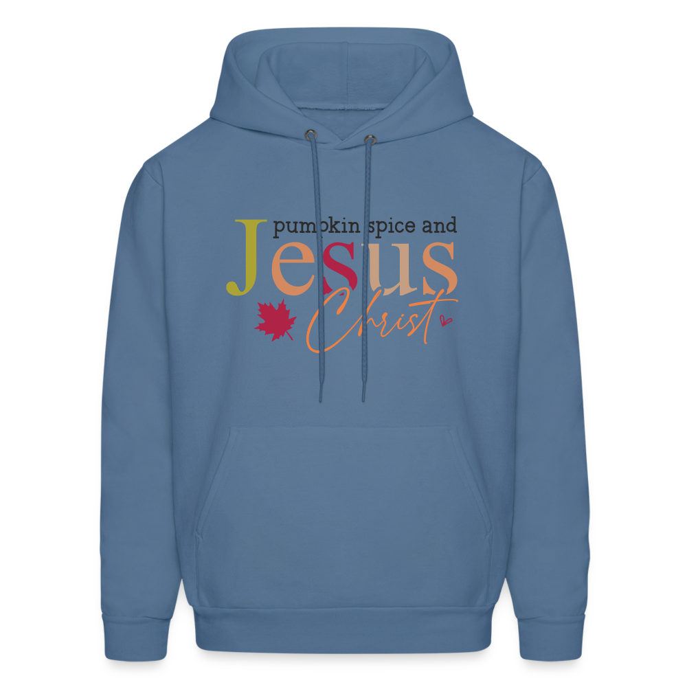 Pumpkin Spice and Jesus Christ Hoodie - denim blue