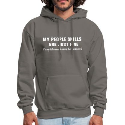 It's My Tolerance To Idiots That Needs Work Hoodie - asphalt gray