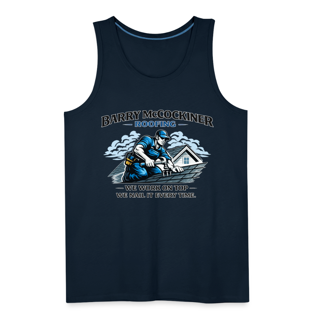 Barry McCockiner Roofing Funny Tank Top - deep navy