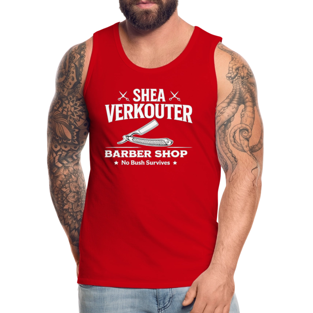 Shea Verkouter Barber Shop Funny Tank Top - red