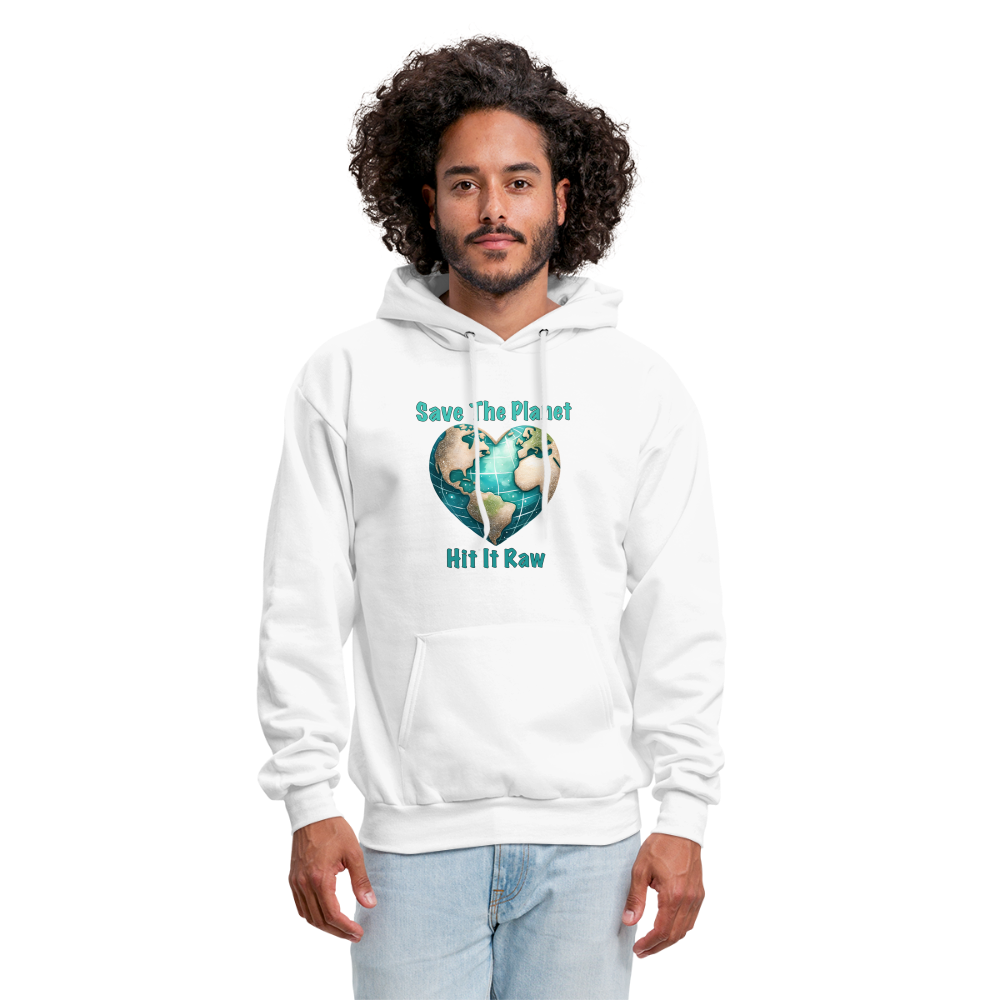 Save The Planet Hit It Raw Hoodie (Funny Environmental Awareness) - white