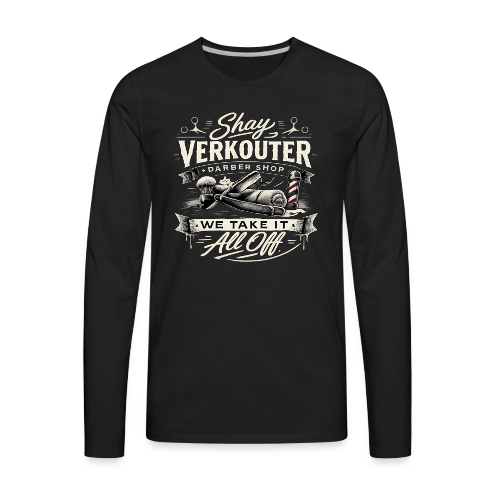 Shay Verkouter Barber Shop Funny Long Sleeve Shirt Color: Black
