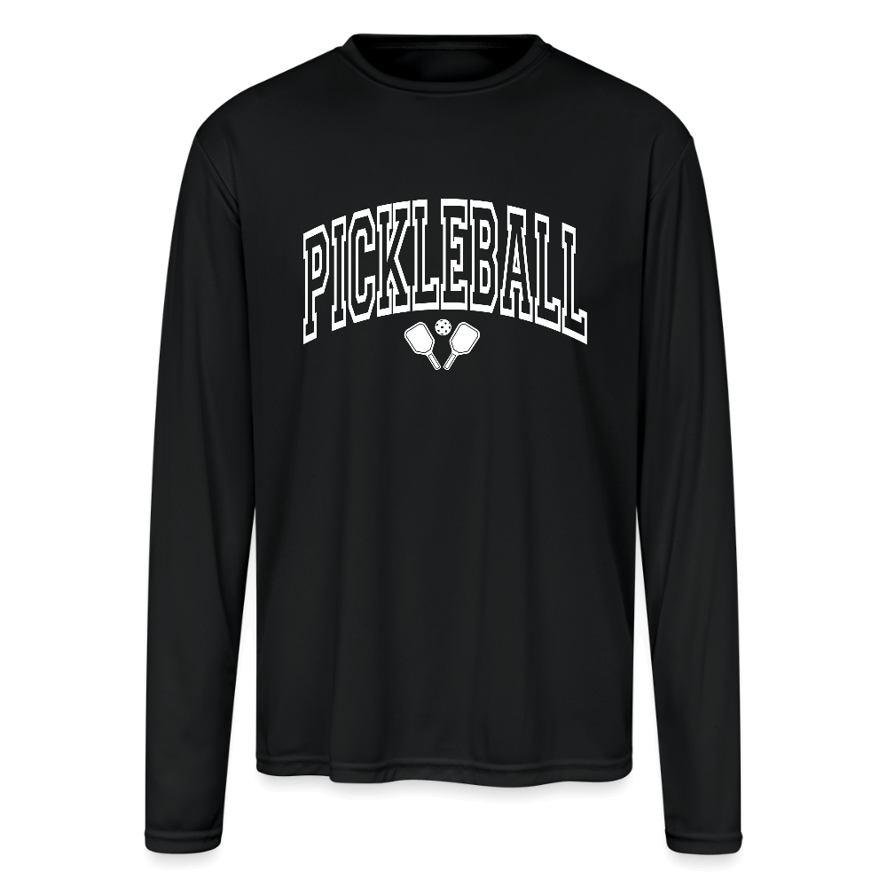 Pickleball Long Sleeve Shirt – Moisture Wicking for Men - black