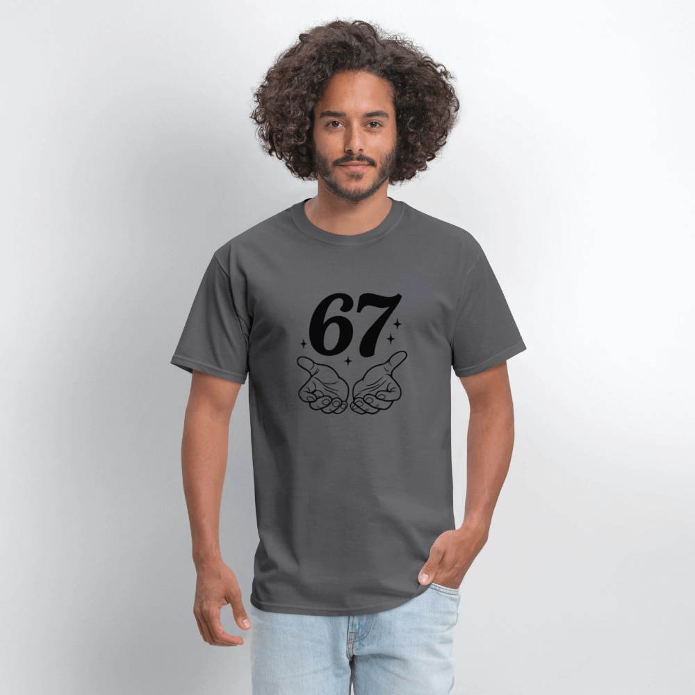 Six Seven 67 Hand Gesture T-Shirt Color: heather gray
