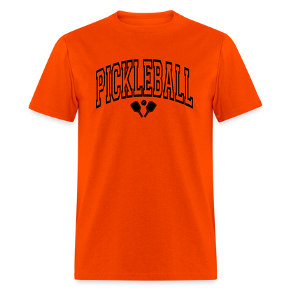 Pickleball T-Shirt (Black Arch Letters) - orange