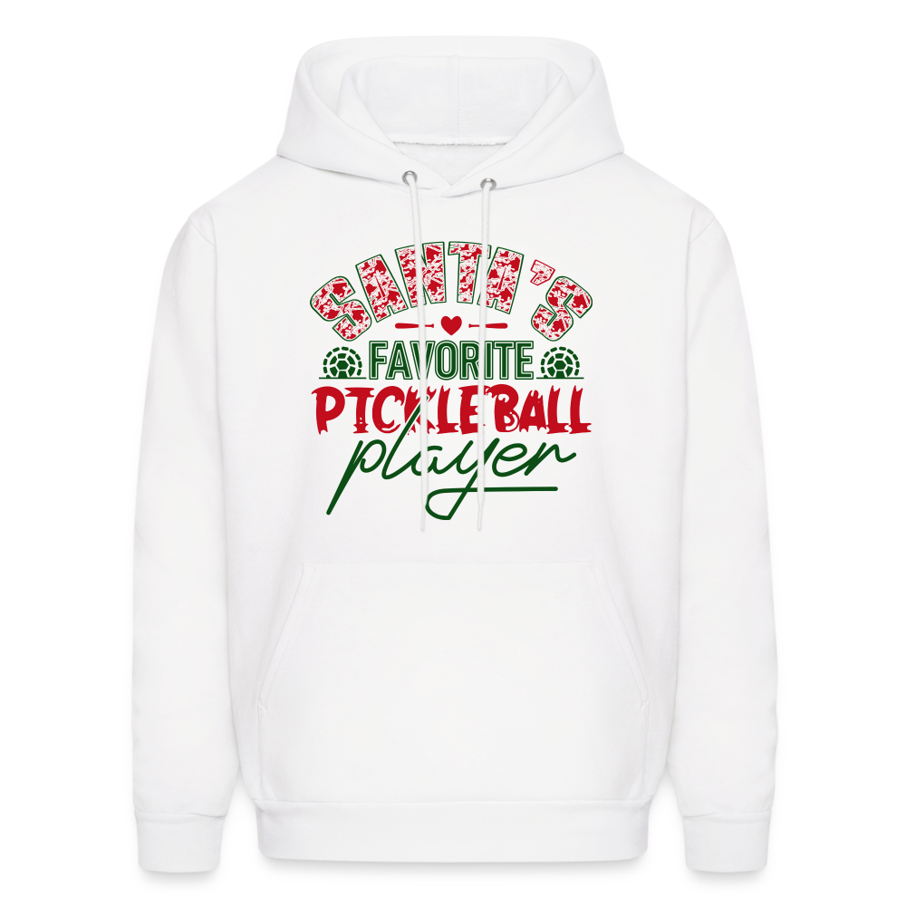 Santa's Favorite Pickleball Player Hoodie - white