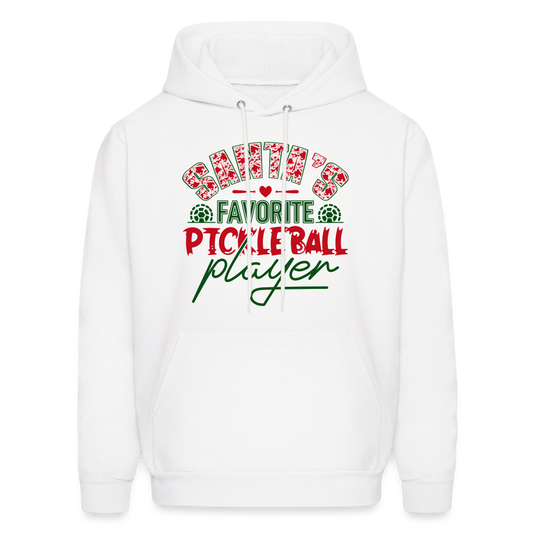 Santa's Favorite Pickleball Player Hoodie - white