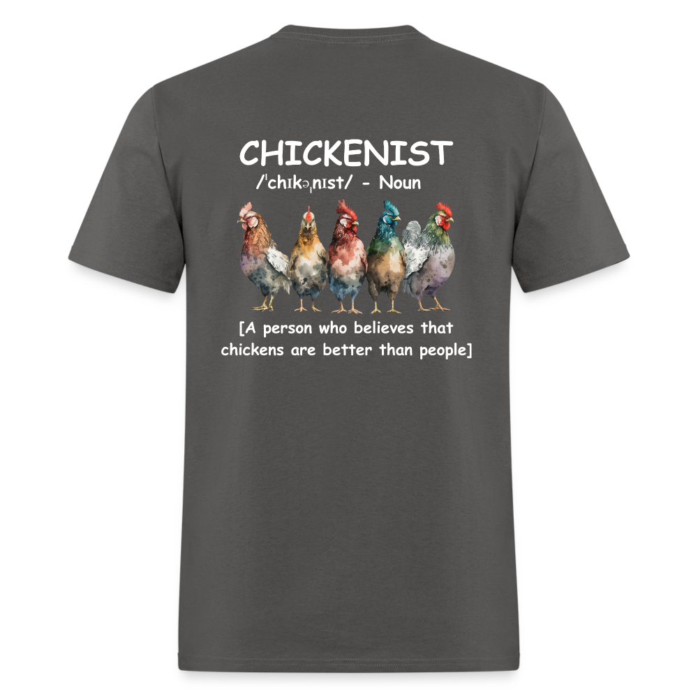 Chickenist T-Shirt (double sided print) - charcoal