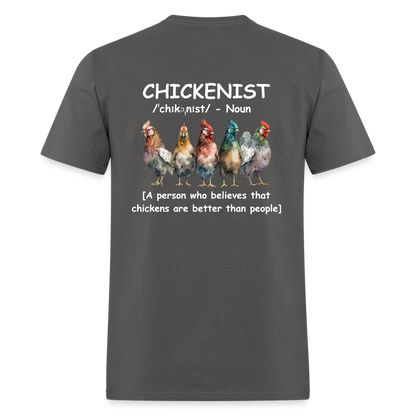 Chickenist T-Shirt (double sided print) - charcoal