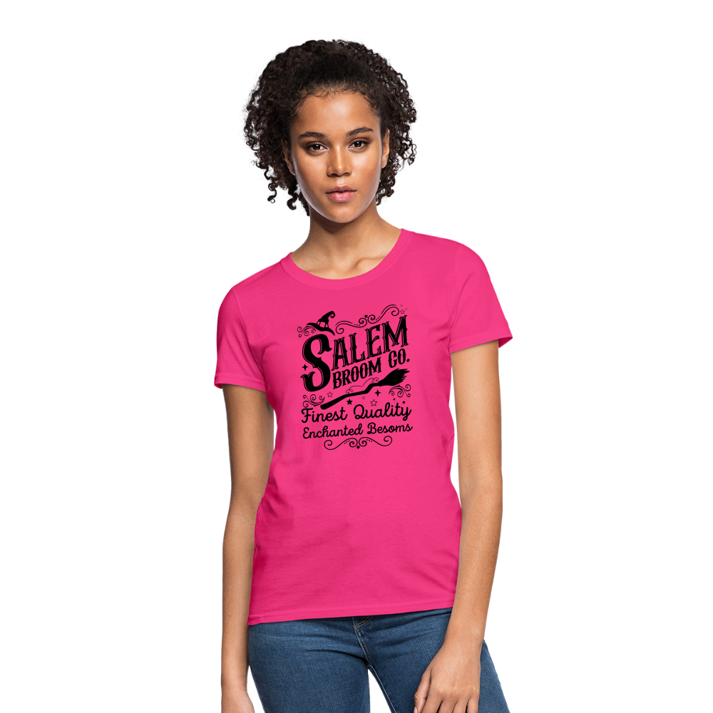 Salem Broom Co. Finest Quality Enchanted Besoms Women's T-Shirt (Halloween) - fuchsia