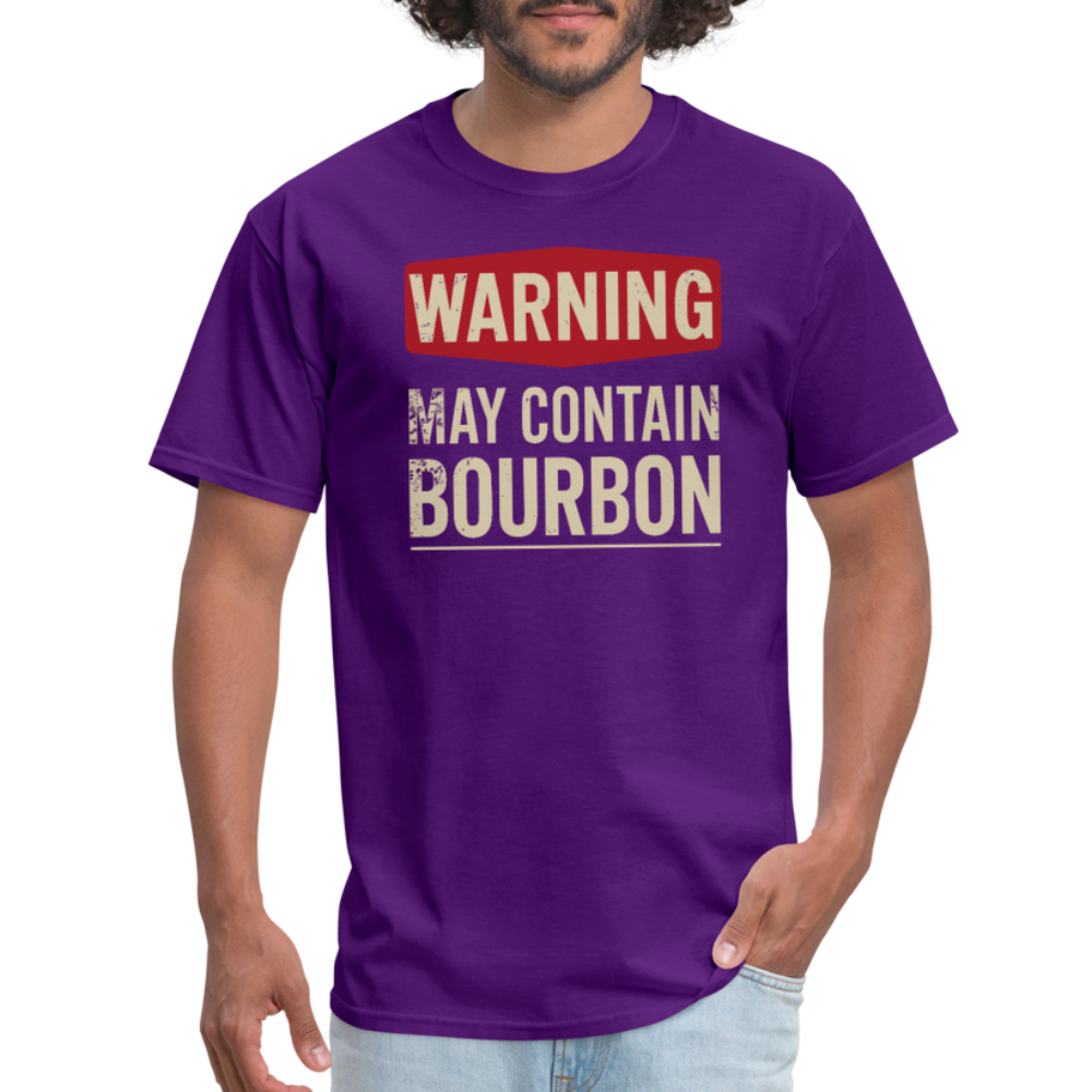 Warning May Contain Bourbon T-Shirt - purple