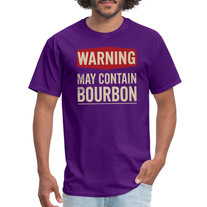 Warning May Contain Bourbon T-Shirt - purple