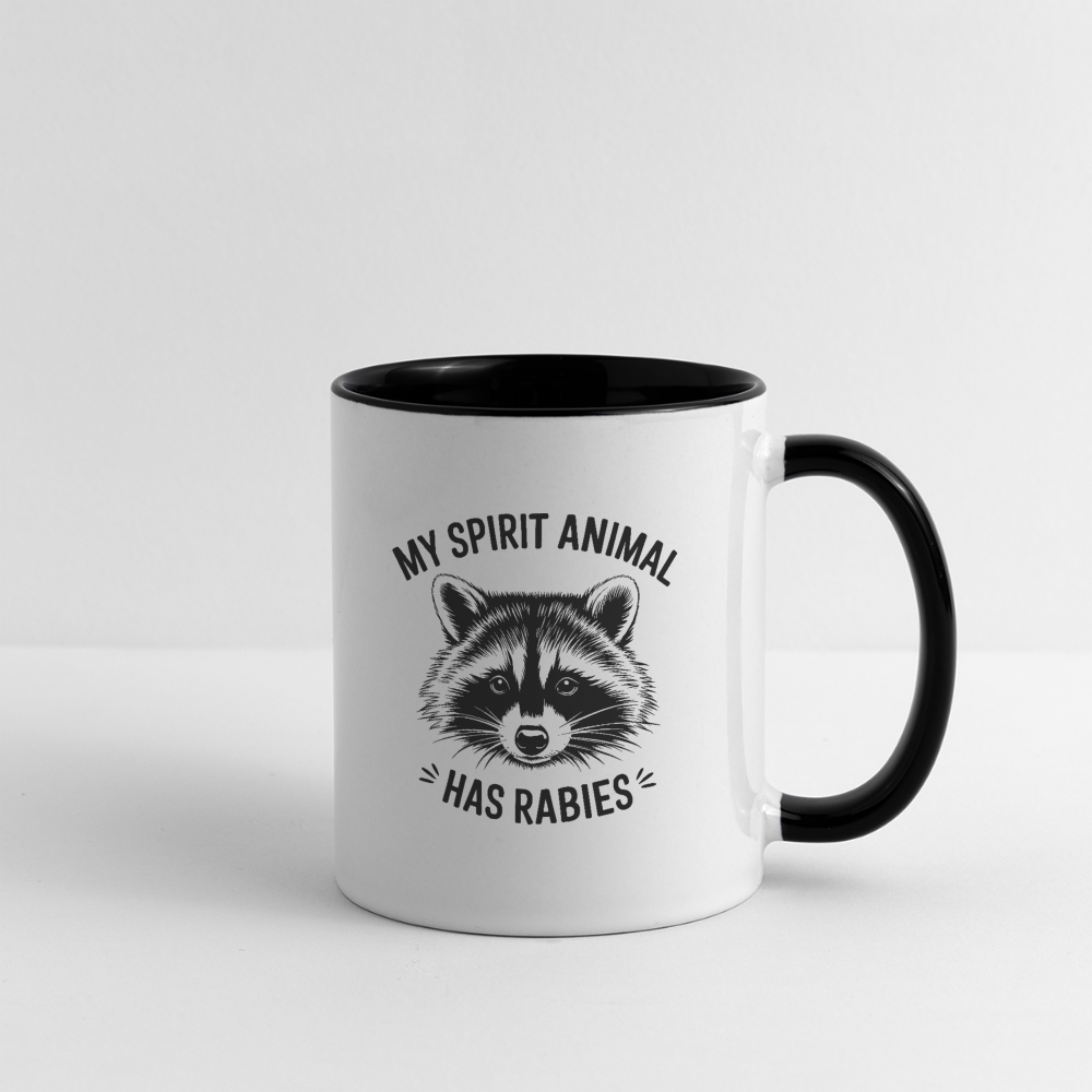 My Spirit Animal Has Rabies Coffee Mug - white/black