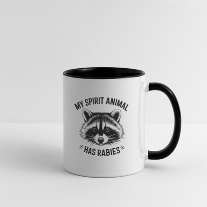 My Spirit Animal Has Rabies Coffee Mug - white/black