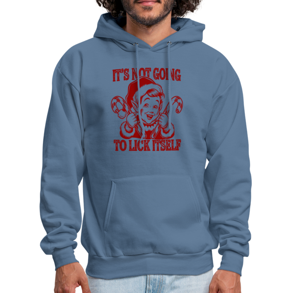 It's Not Going To Lick Itself (Naughty Christmas Elf) Hoodie - denim blue