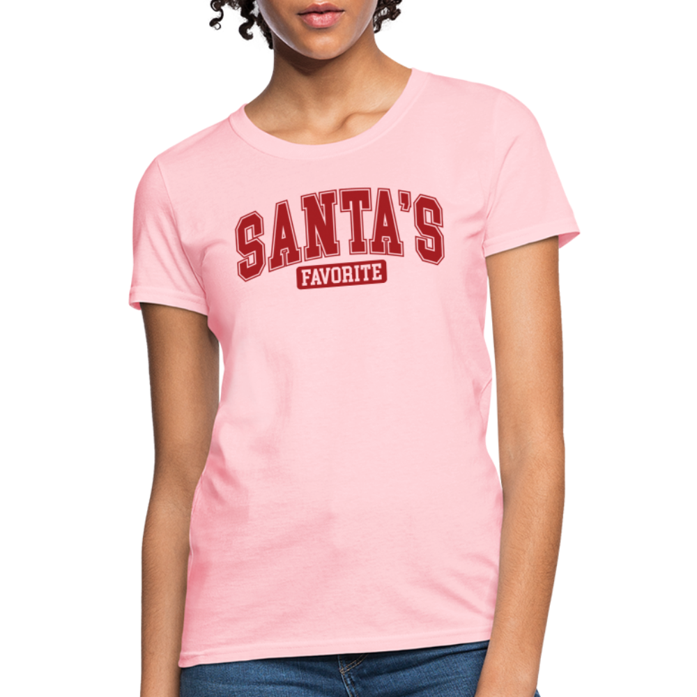 Santa's Favorite Women's Contoured T-Shirt - pink