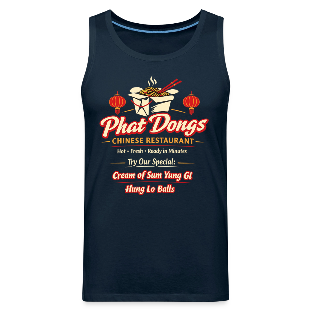Phat Dongs Funny Chinese Restaurant Tank Top - deep navy