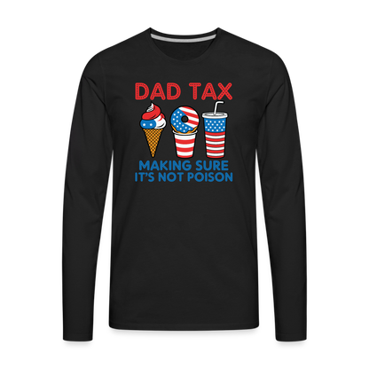 Dad Tax Long Sleeve T-Shirt (Red White Blue) - black