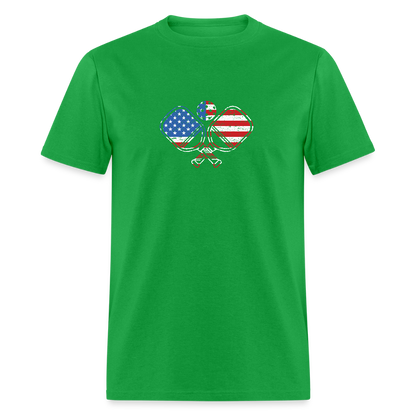 American Flag Pickleball Paddle T-Shirt - bright green