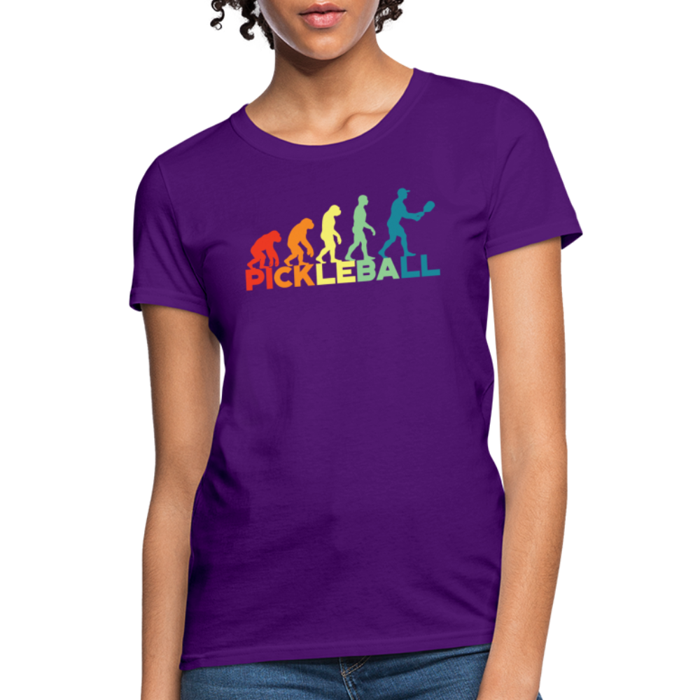 Pickleball Evolution Women's Contoured T-Shirt - purple