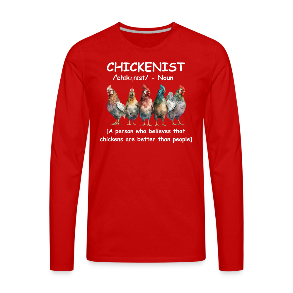 Chickenist Men's Premium Long Sleeve T-Shirt - red