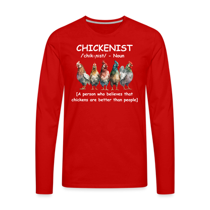 Chickenist Men's Premium Long Sleeve T-Shirt - red