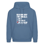Reasons Why I'm Single Funny Adult Humor Hoodie – Dirty Joke Graphic Hoodie