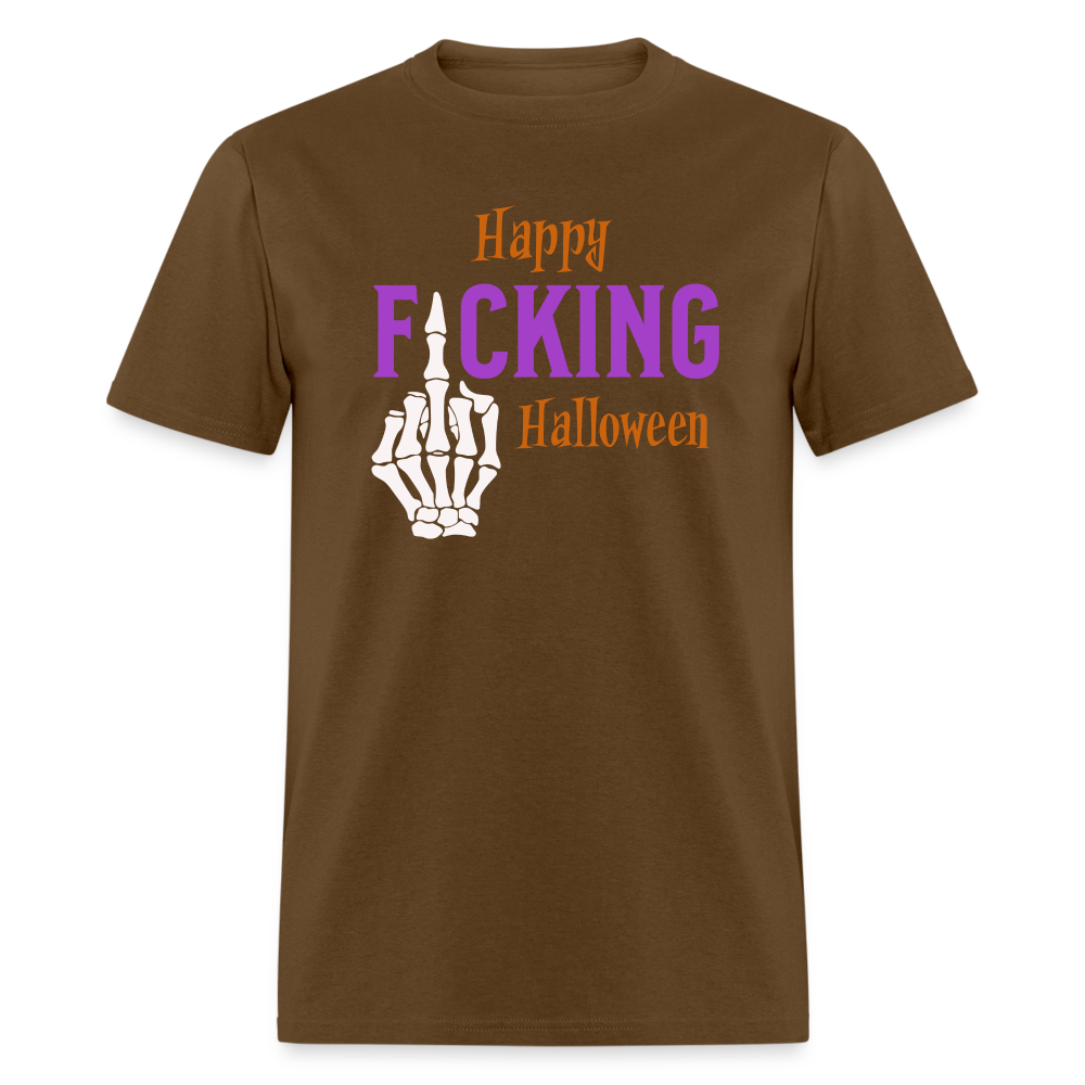 Happy Fcking Halloween T-Shirt - brown