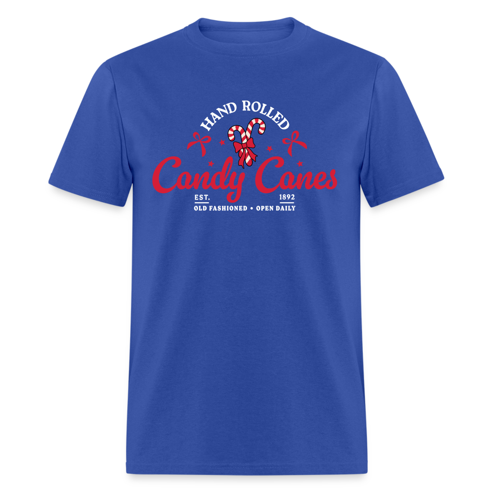 Hand Rolled Candy Canes T-Shirt - royal blue