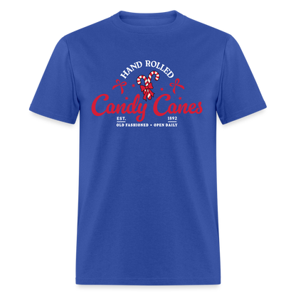 Hand Rolled Candy Canes T-Shirt - royal blue