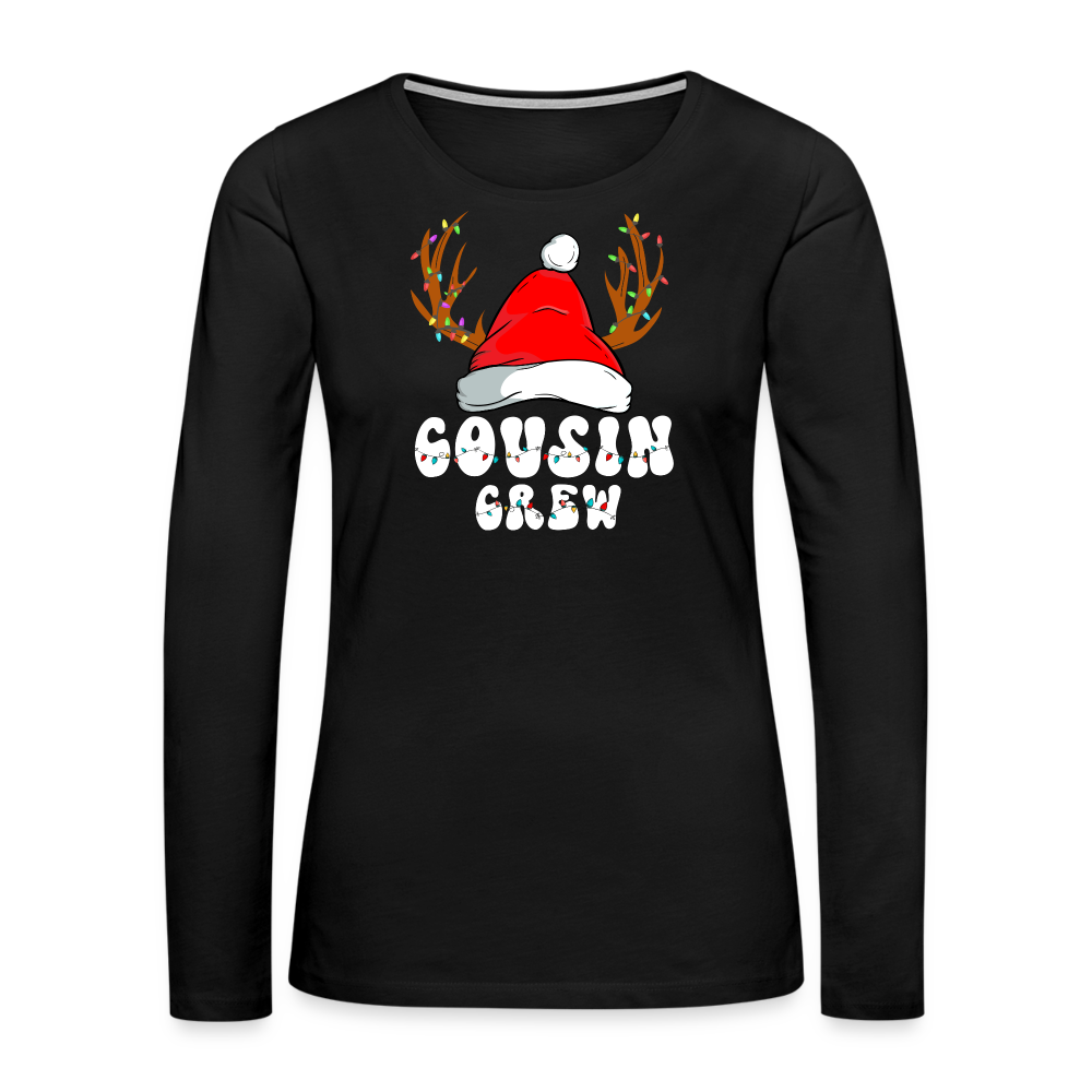 Cousin Crew Christmas Women's Premium Long Sleeve T-Shirt - black