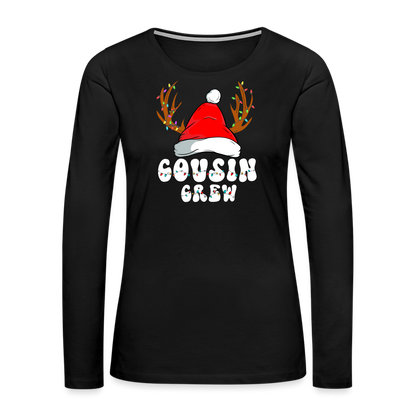 Cousin Crew Christmas Women's Premium Long Sleeve T-Shirt - black