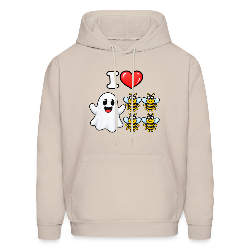 I Heart Boo Bees Hoodie – Funny Halloween Adult Humor - Sand