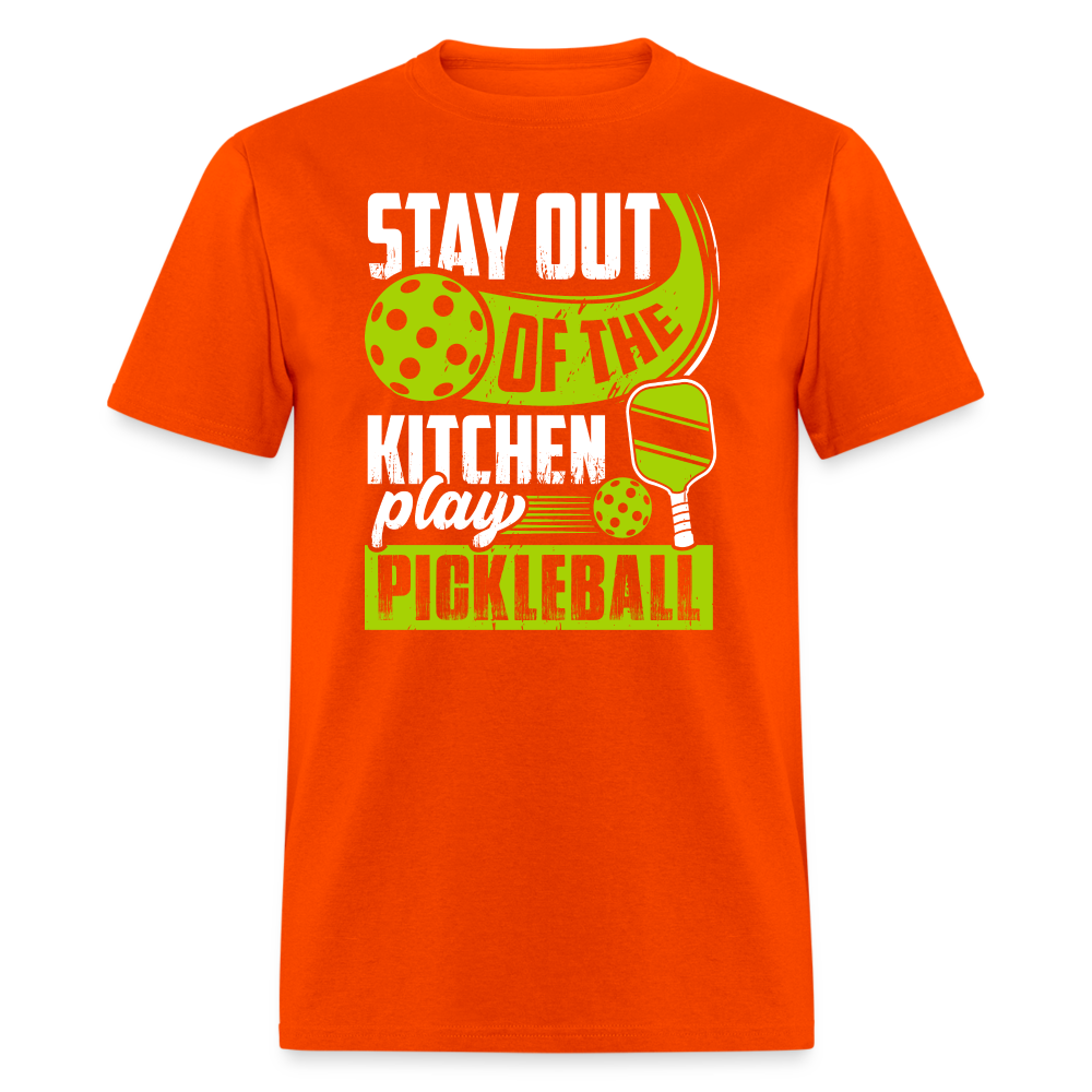 Stay Out Of The Kitchen Play Pickleball T-Shirt - orange